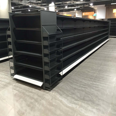 Double étagère dégrossie Q195 de supermarché de gondole pour l'affichage d'épicerie